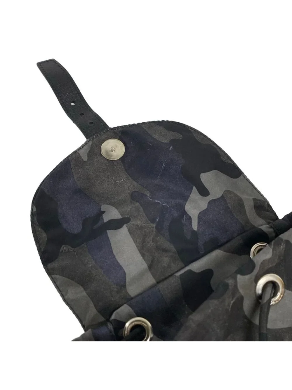 Prada Backpack Khaki Black Camo Leather